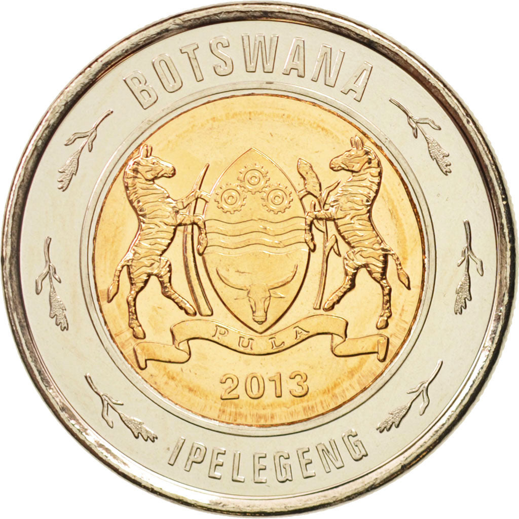 Botswana, 2 Pula, 2013, MS(63), Bi-Metallic