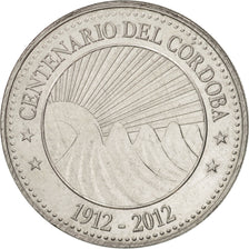 Moneta, Nicaragua, 5 Cordobas, 2012, AU(55-58), Nikiel platerowany żelazem