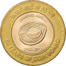 Coin, India, 10 Rupees, 2013, AU(55-58), Bi-Metallic