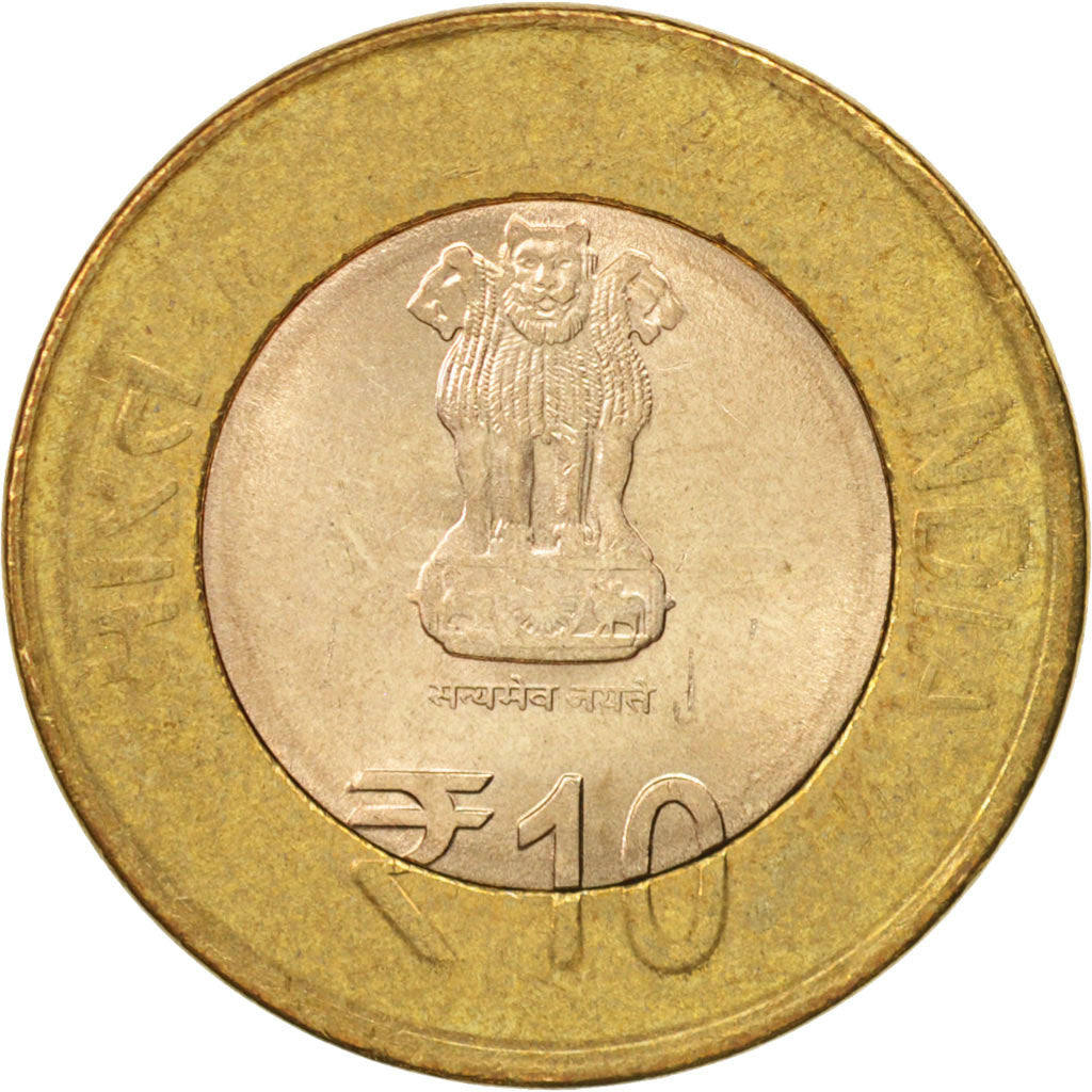 Moneta, India, 10 Rupees, 2013, SPL-, Bi-metallico