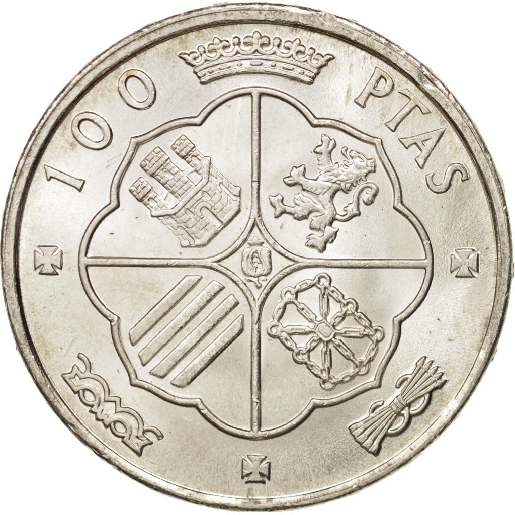 Spain, Caudillo and regent, 100 Pesetas, 1966, MS(63), Silver, KM:797