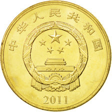 CHINA, PEOPLE'S REPUBLIC, 5 Yüan, 2011, MS(63), Brass, KM:1992