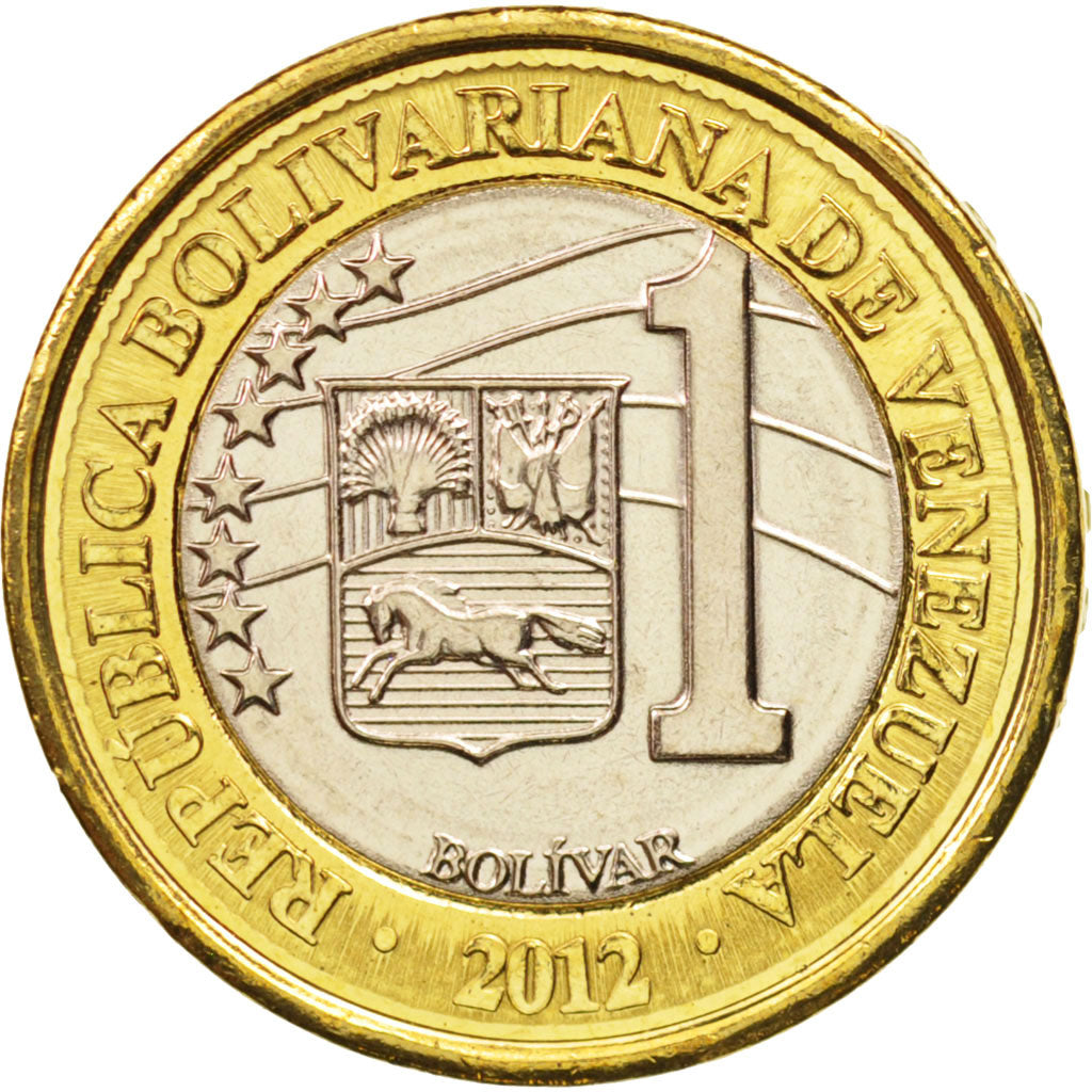 Moneda, Venezuela, Bolivar, 2012, SC, Bimetálico