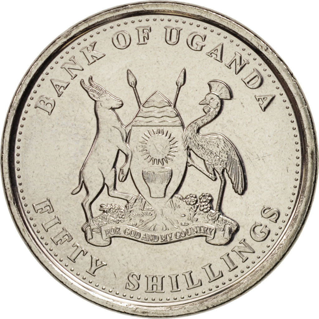 Moneta, Uganda, 50 Shillings, 2012, SPL, Acciaio placcato nichel