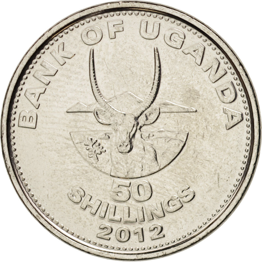 Moneta, Uganda, 50 Shillings, 2012, SPL, Acciaio placcato nichel