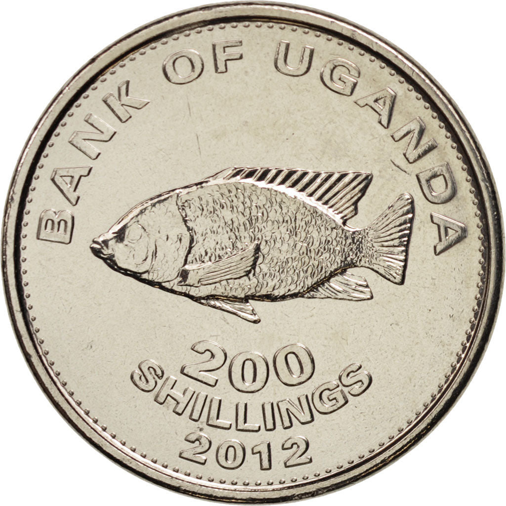 Uganda, 200 Shillings, 2012, MS(63), Nickel plated steel
