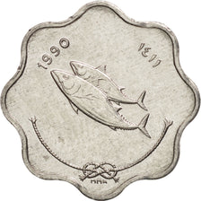 Moneta, Isole maldive, 5 Laari, 1990, SPL, Alluminio, KM:69