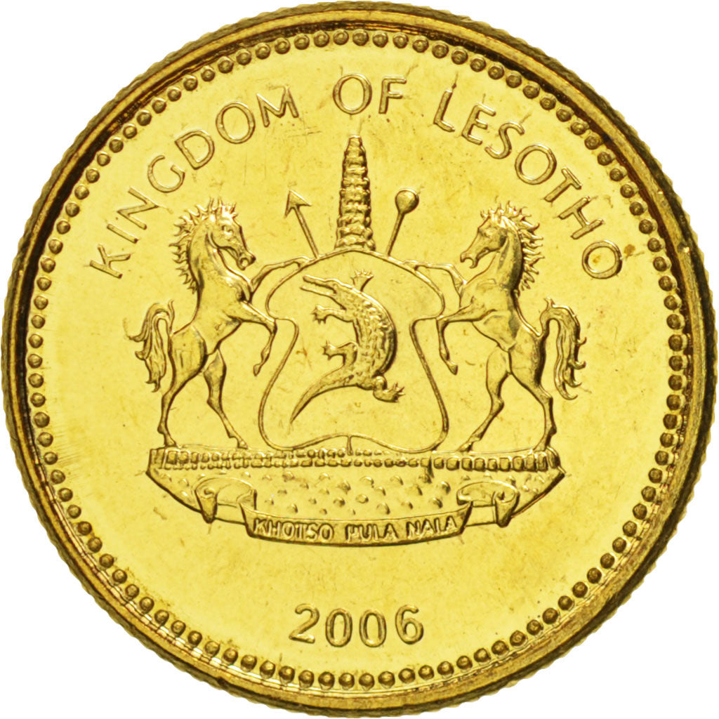 Lesotho, Letsie III, 5 Licente, Lisente, 2006, SPL, Acciaio placcato ottone,...