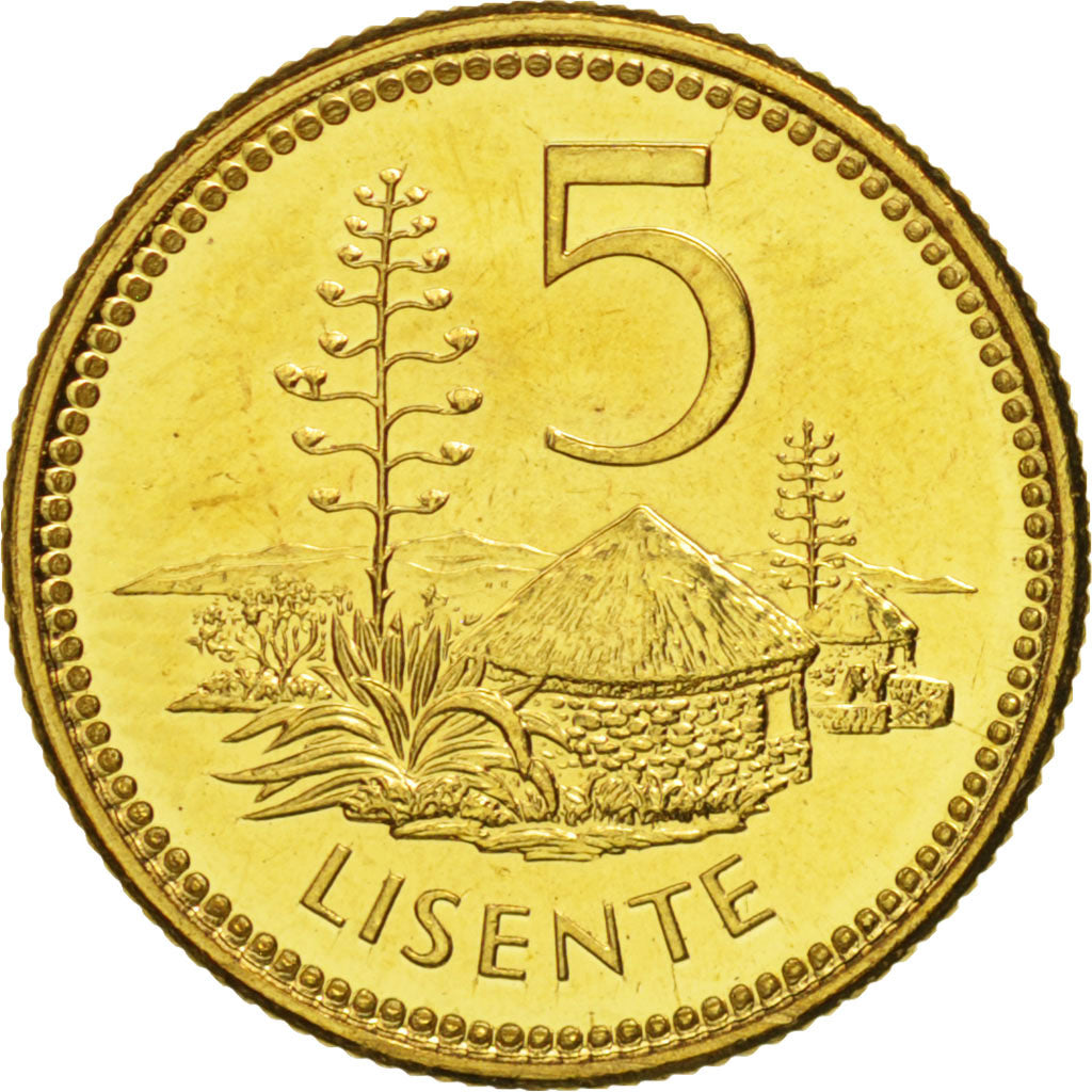 Lesotho, Letsie III, 5 Licente, Lisente, 2006, SPL, Acciaio placcato ottone,...