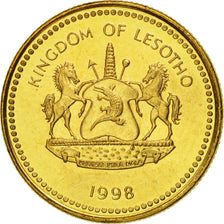 Lesotho, Moshoeshoe II, 20 Licente, 1998, SPL, Brass plated steel, KM:64