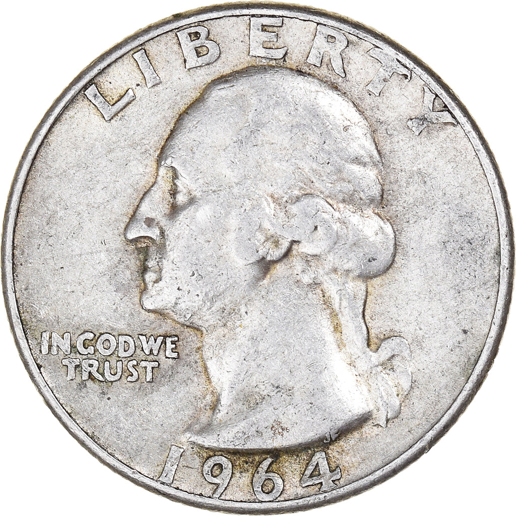 Coin, United States, Washington Quarter, Quarter, 1964, U.S. Mint, Philadelphia