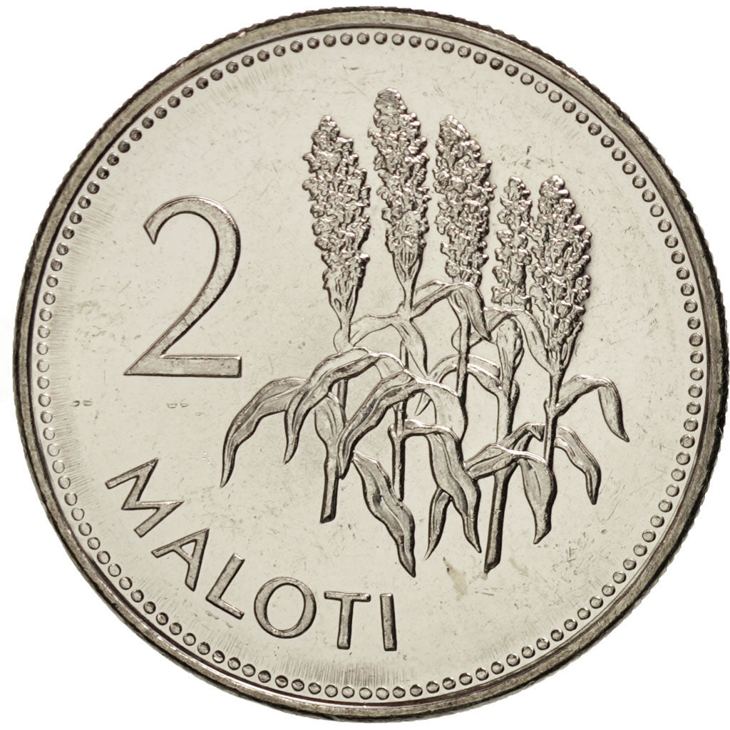 Lesotho, Moshoeshoe II, 2 Maloti, 1998, UNZ, Nickel plated steel, KM:58