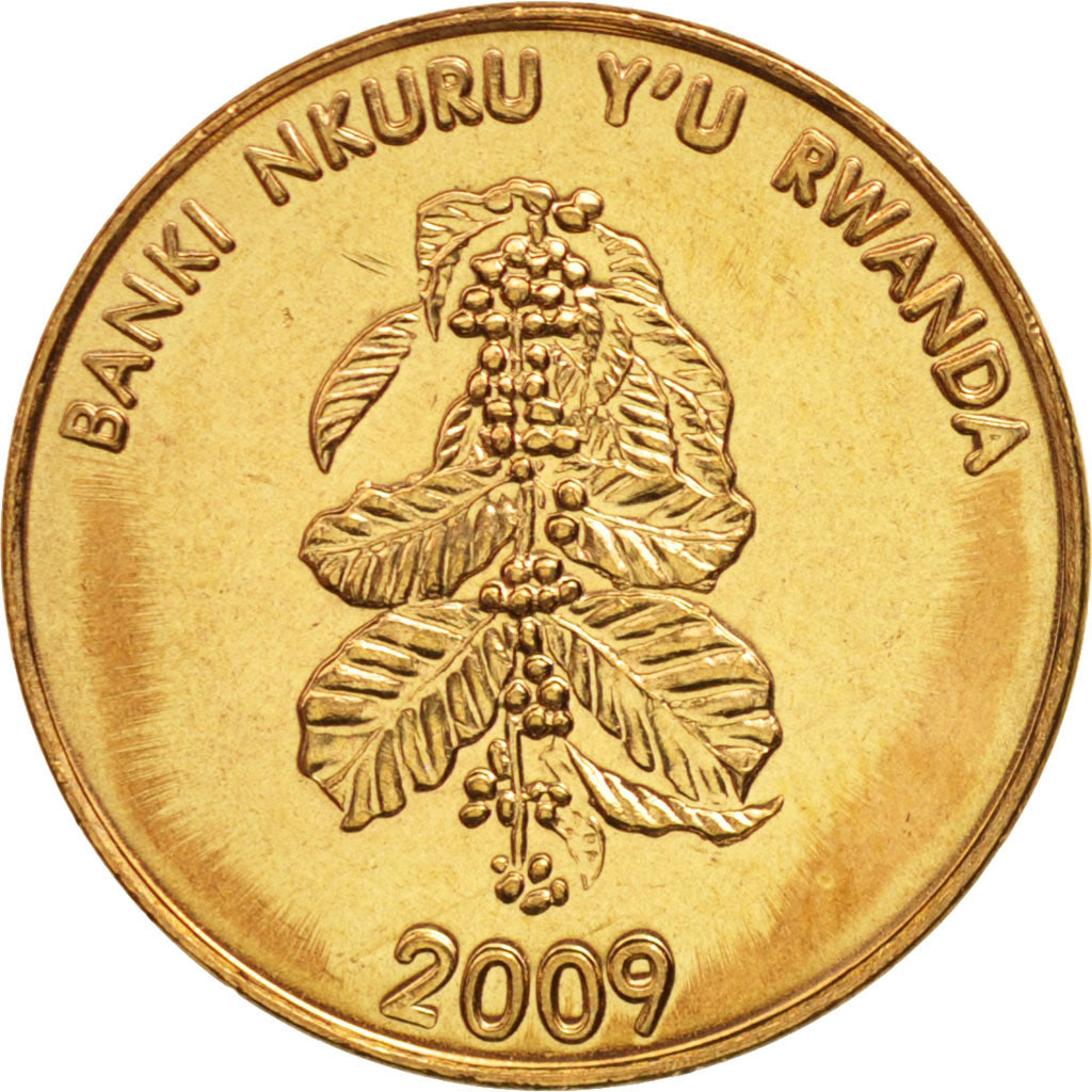 Rwanda, 5 Francs, 2009, MS(63), Brass plated steel, KM:33