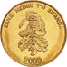 Rwanda, 5 Francs, 2009, MS(63), Brass plated steel, KM:33