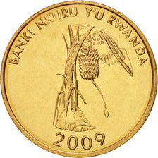 Moneda, Ruanda, 10 Francs, 2009, SC, Latón chapado en acero, KM:34