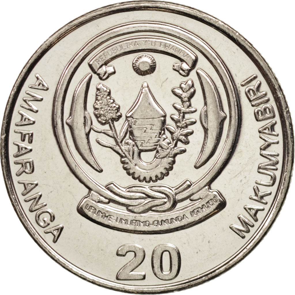 Monnaie, Rwanda, 20 Francs, 2009, SPL, Nickel plated steel, KM:35