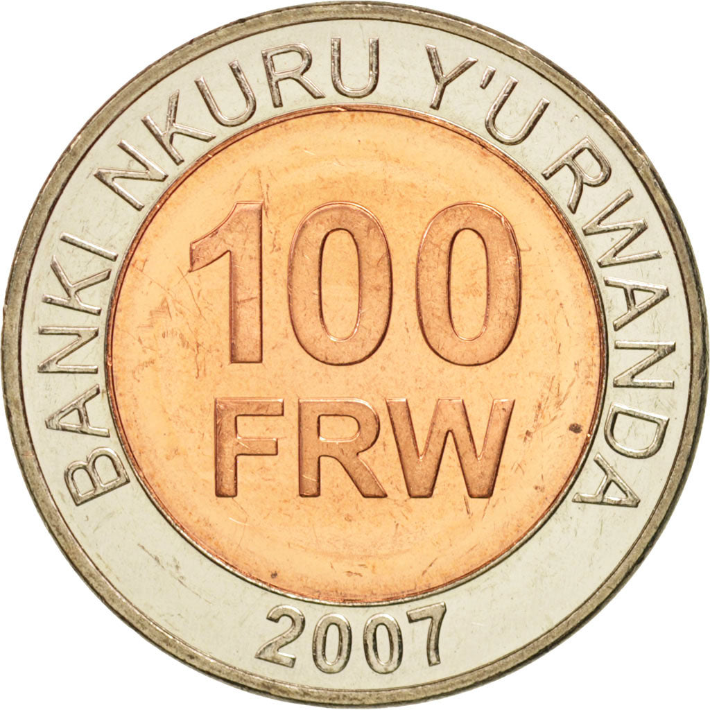 Rwanda, 100 Francs, 2007, British Royal Mint, MS(63), Bi-Metallic, KM:32