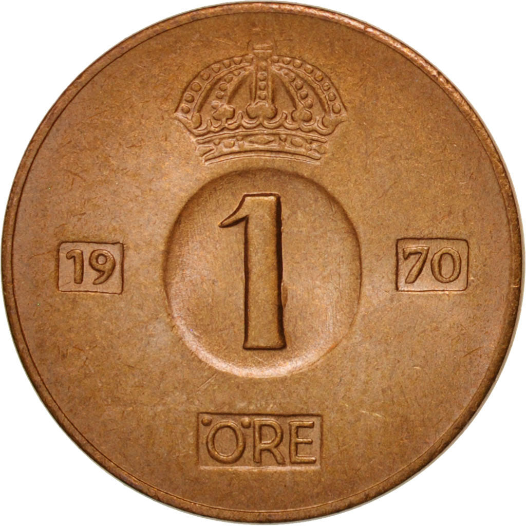 Moneta, Svezia, Gustaf VI, Ore, 1970, SPL, Bronzo, KM:820