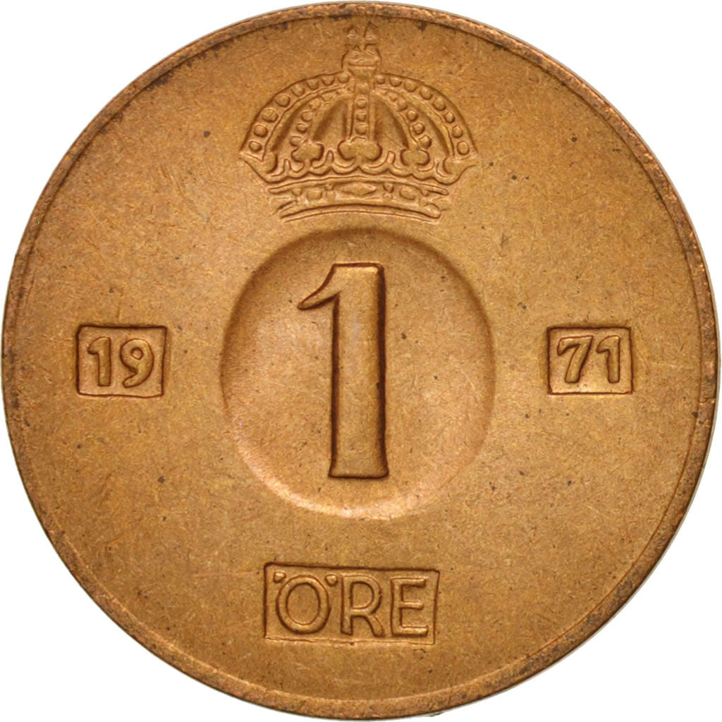 Sweden, Gustaf VI, Ore, 1971, MS(63), Bronze, KM:820