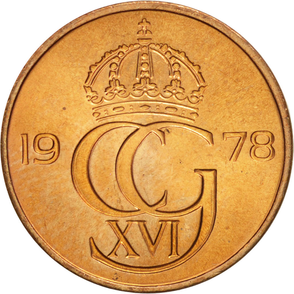 Coin, Sweden, Carl XVI Gustaf, 5 Öre, 1978, MS(63), Bronze, KM:849