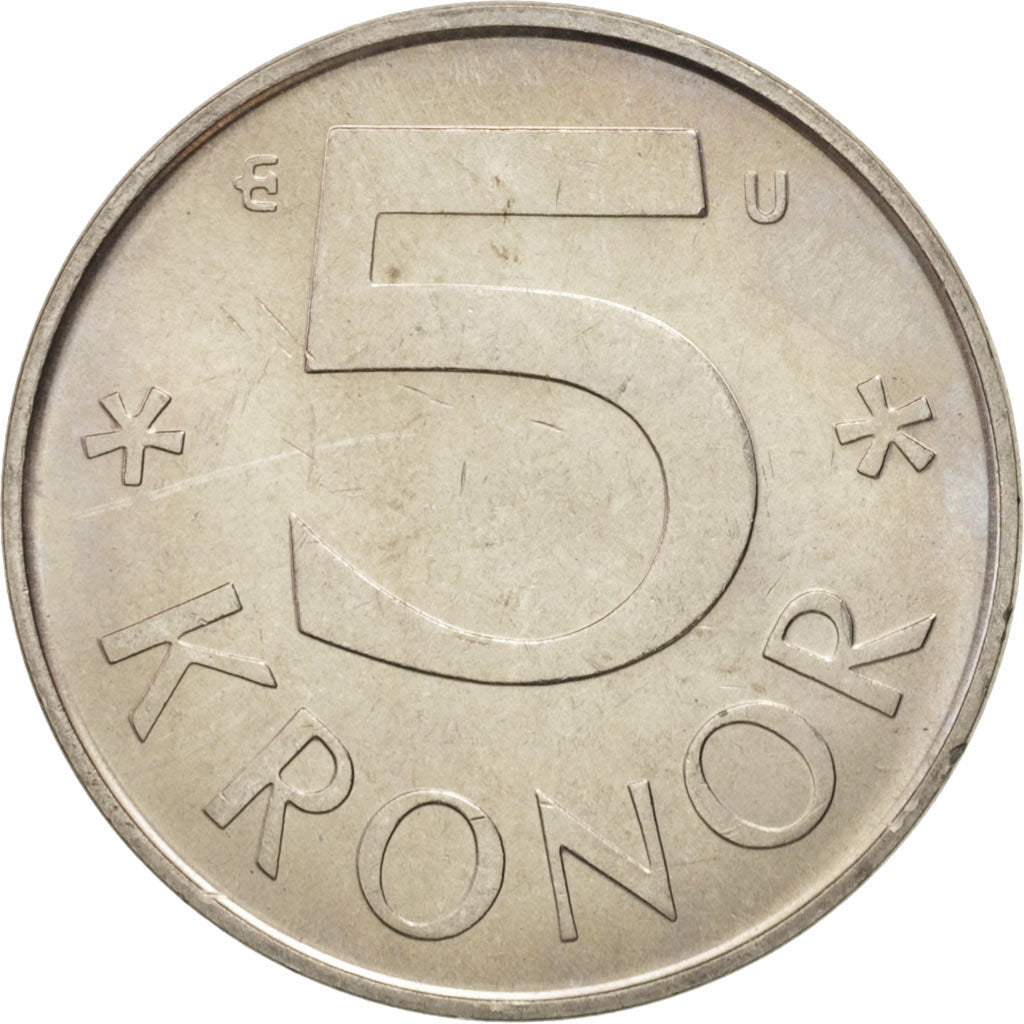 Münze, Schweden, Carl XVI Gustaf, 5 Kronor, 1980, UNZ, Copper-nickel, KM:853