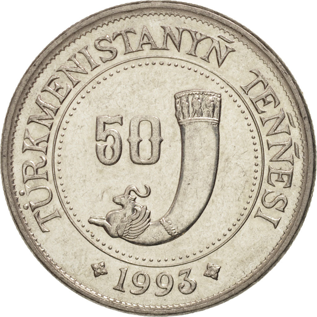Monnaie, Turkmenistan, 50 Tenge, 1993, SPL, Nickel plated steel, KM:5