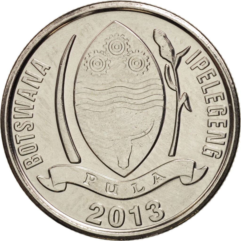 Moneda, Botsuana, 10 Thebe, 2013, SC, Cobre chapado en acero