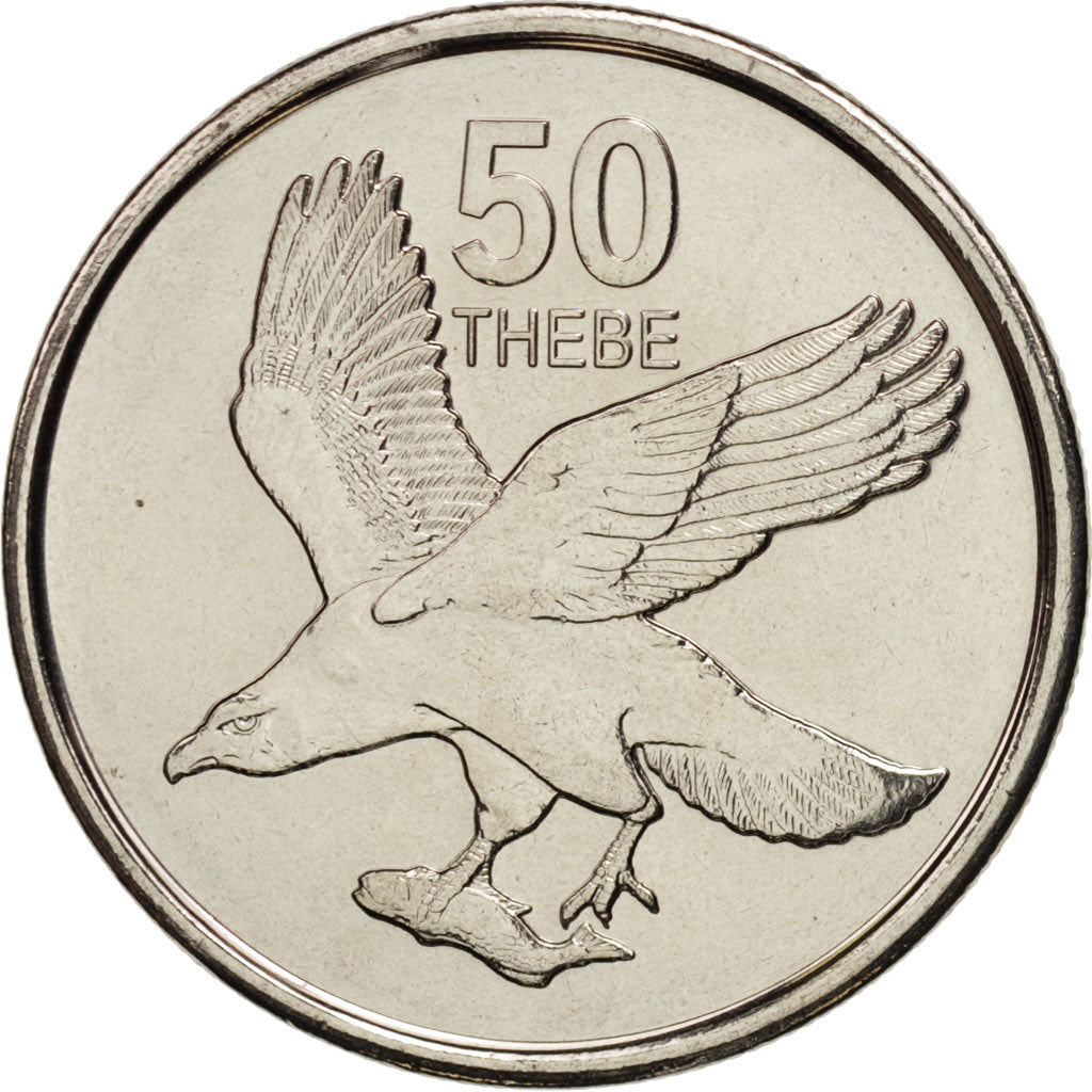 Botswana, 50 Thebe, 2013, SPL, Acciaio placcato rame