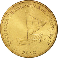 EAST TIMOR, 25 Centavos, 2013, Lisbon, MS(63), Nickel-brass