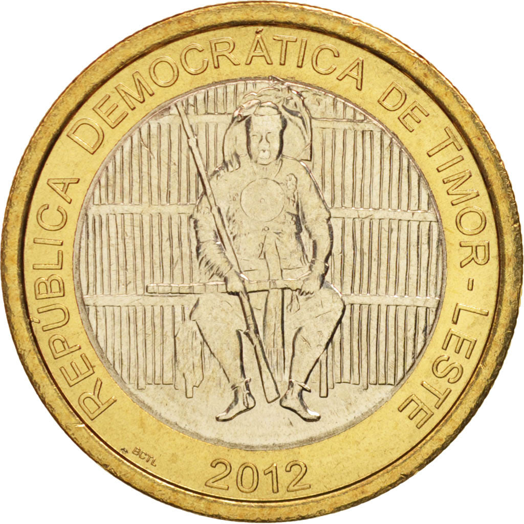 Coin, EAST TIMOR, 100 Centavos, 2012, Lisbon, MS(63), Bi-Metallic