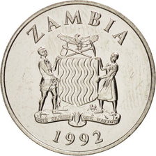 Coin, Zambia, 25 Ngwee, 1992, British Royal Mint, MS(63), Nickel plated steel