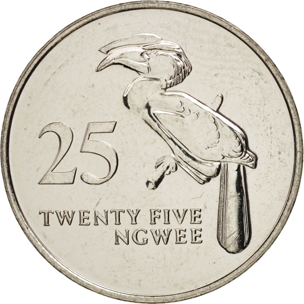 Monnaie, Zambie, 25 Ngwee, 1992, British Royal Mint, SPL, Nickel plated steel