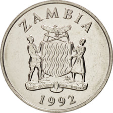 Moneta, Zambia, 50 Ngwee, 1992, SPL, Acciaio placcato nichel, KM:30