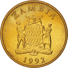 Zambia, 10 Kwacha, 1992, MS(63), Brass, KM:32