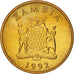 Zambie, 10 Kwacha, 1992, SPL, Brass, KM:32