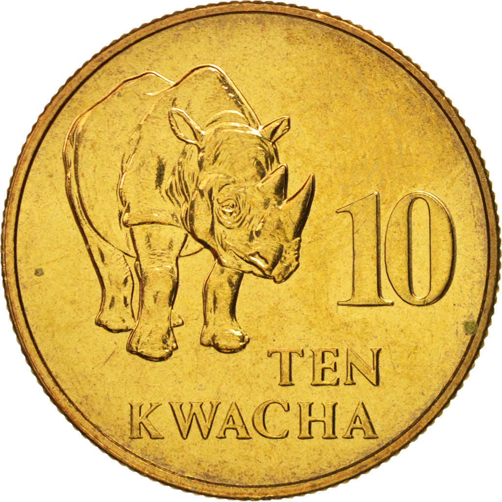 Zambia, 10 Kwacha, 1992, MS(63), Brass, KM:32