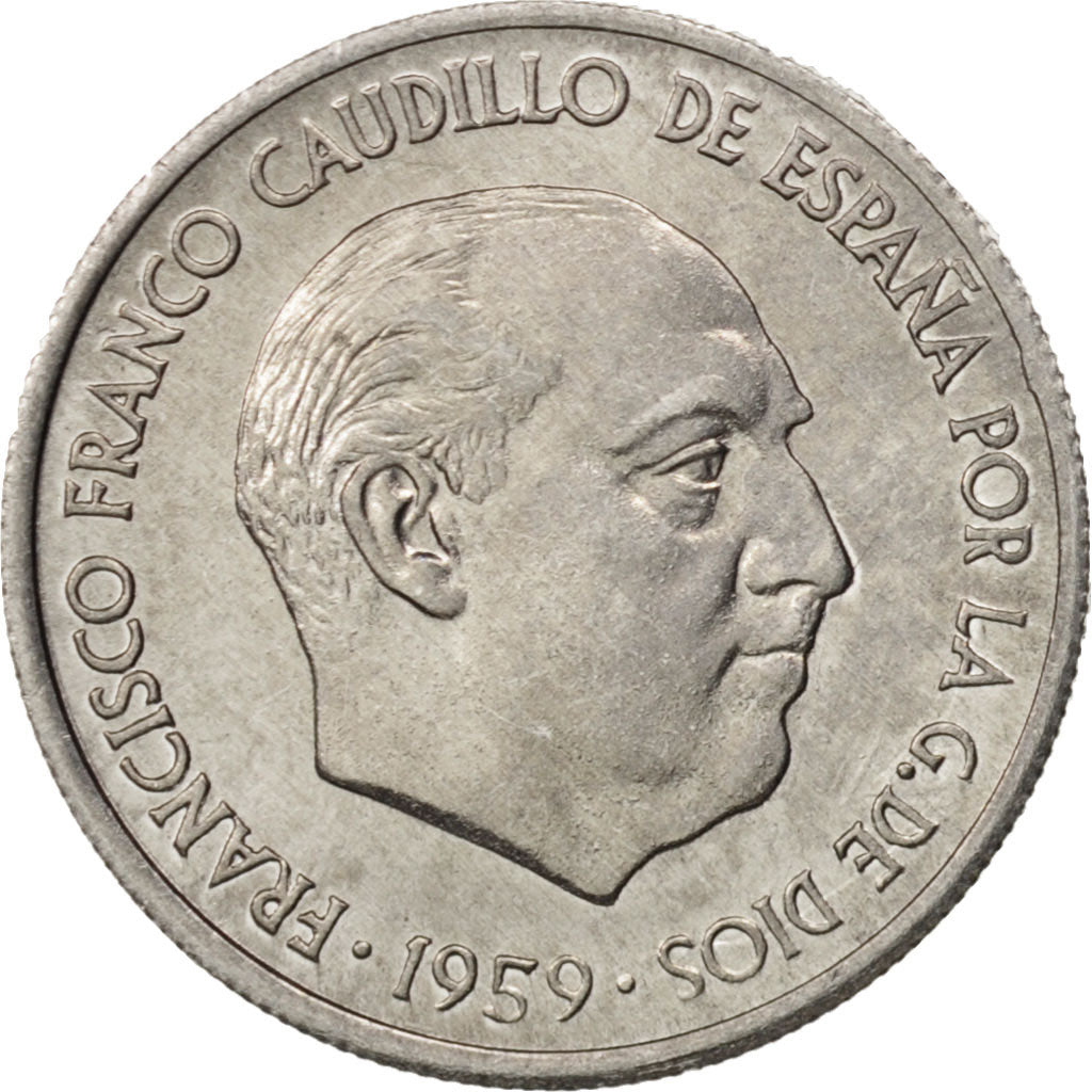 Monnaie, Espagne, Francisco Franco, caudillo, 10 Centimos, 1959, SPL, Aluminium