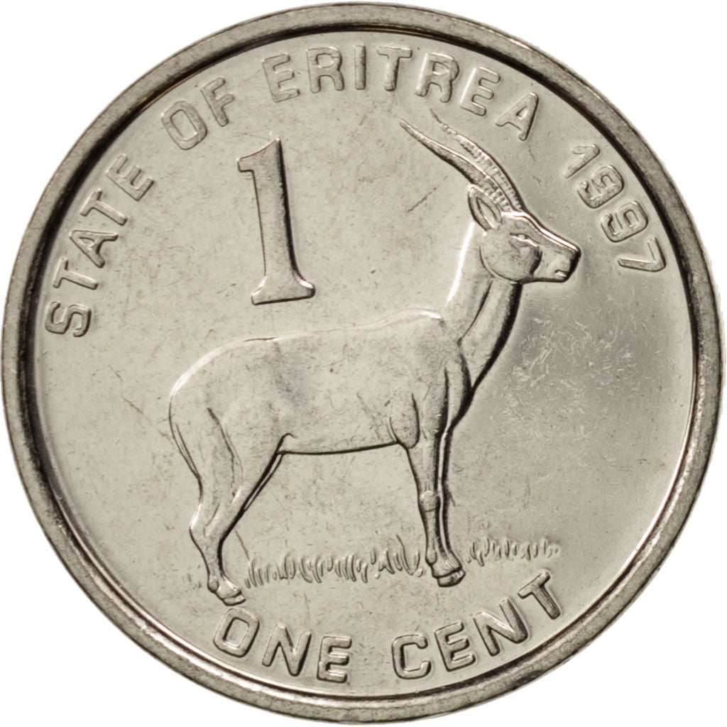 Munten, Eritrea, Cent, 1997, UNC-, Nickel Clad Steel, KM:43