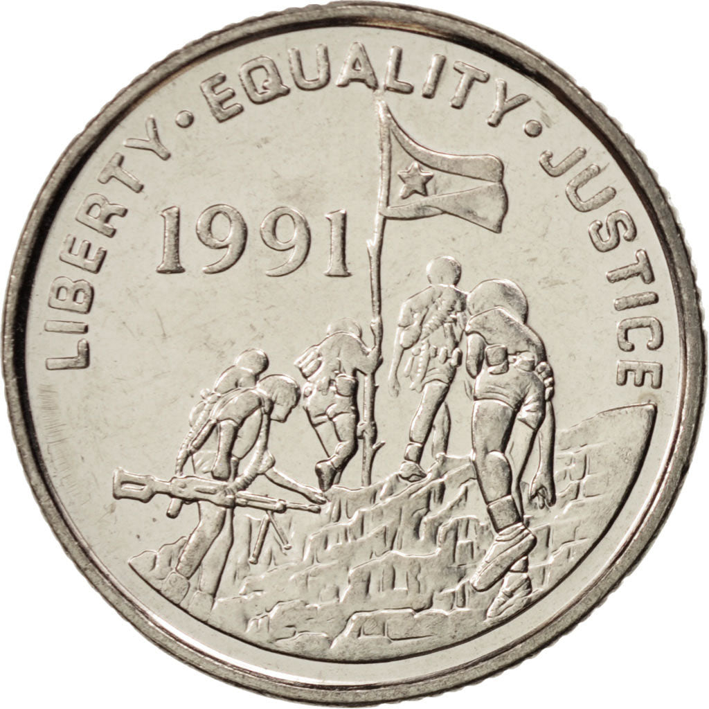 Eritrea, 25 Cents, 1997, SPL, Acciaio ricoperto in nichel, KM:46