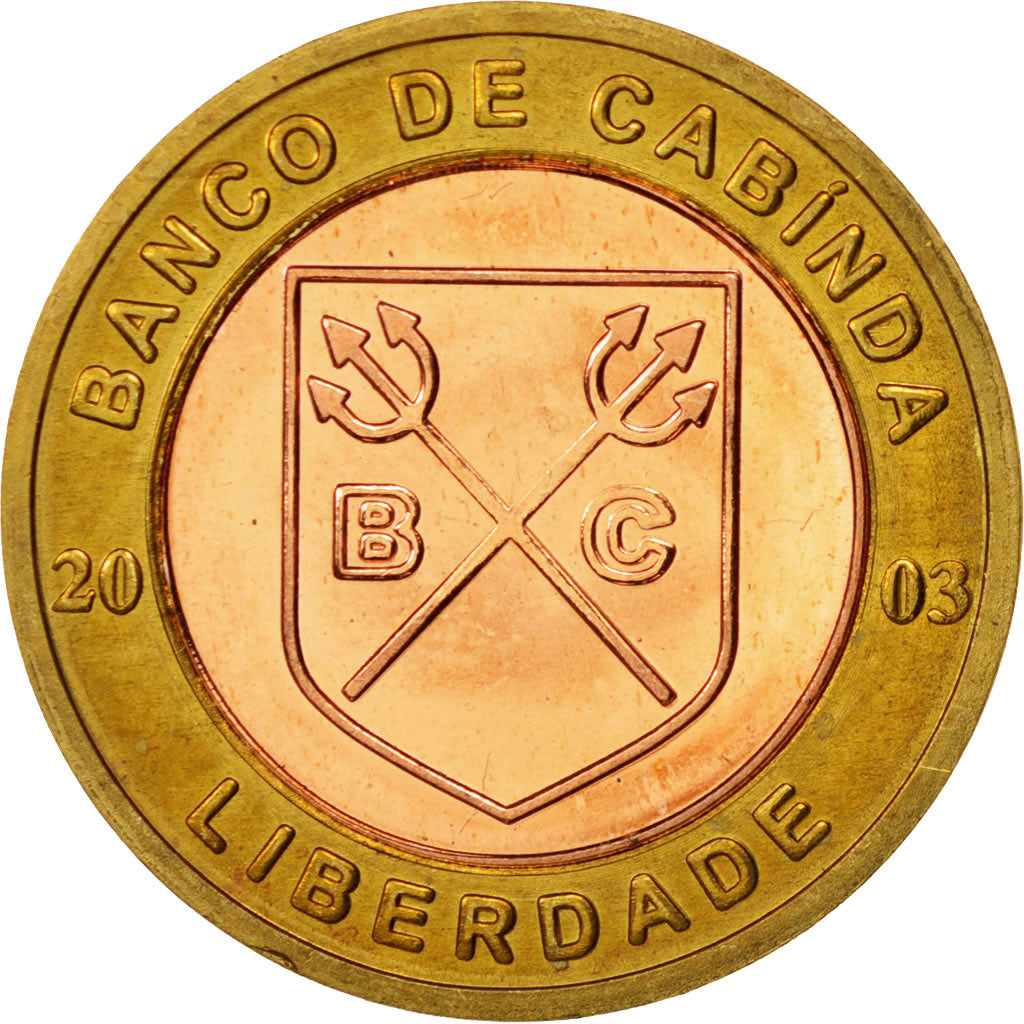 Moneda, CABINDA, Escudo Convertivel, 2003, SC, Bimetálico, KM:5