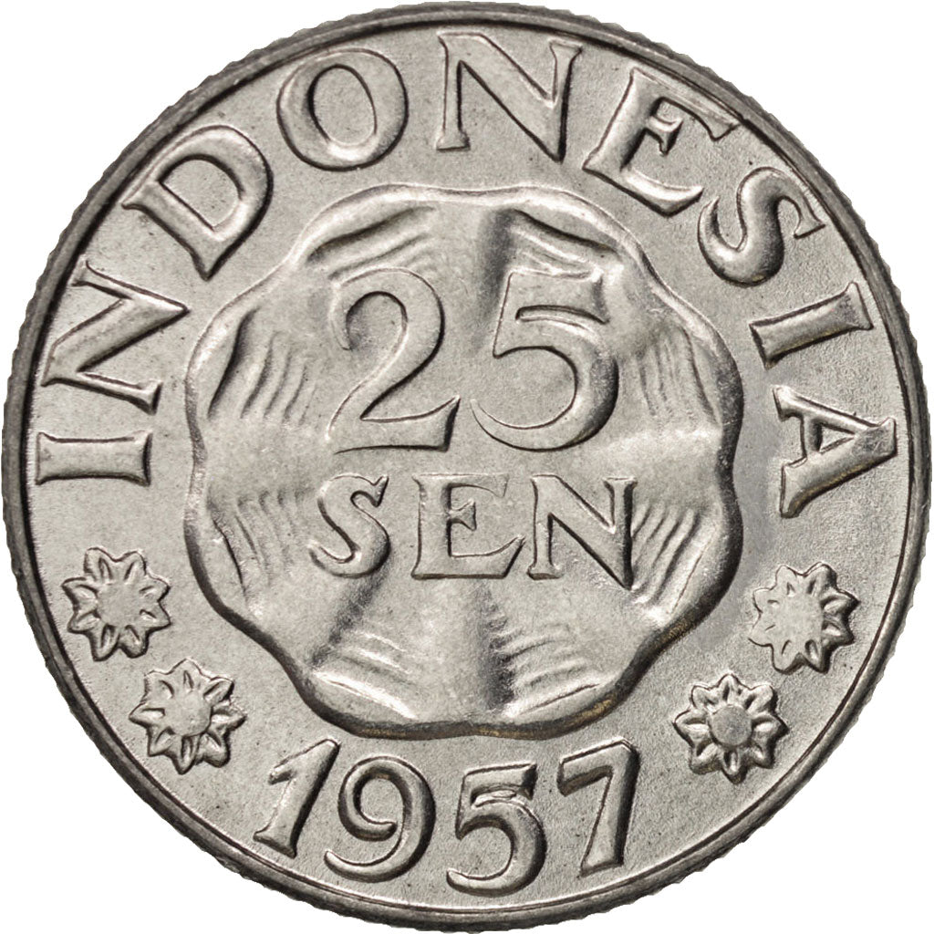 Moneta, Indonesia, 25 Sen, 1957, SPL, Alluminio, KM:11