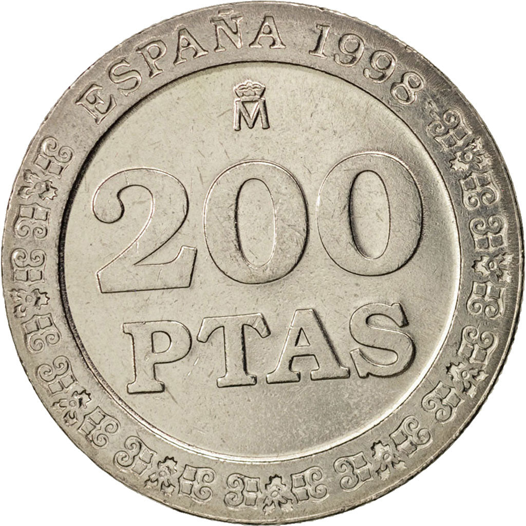 Moneta, Spagna, Juan Carlos I, 200 Pesetas, 1998, SPL, Rame-nichel, KM:992