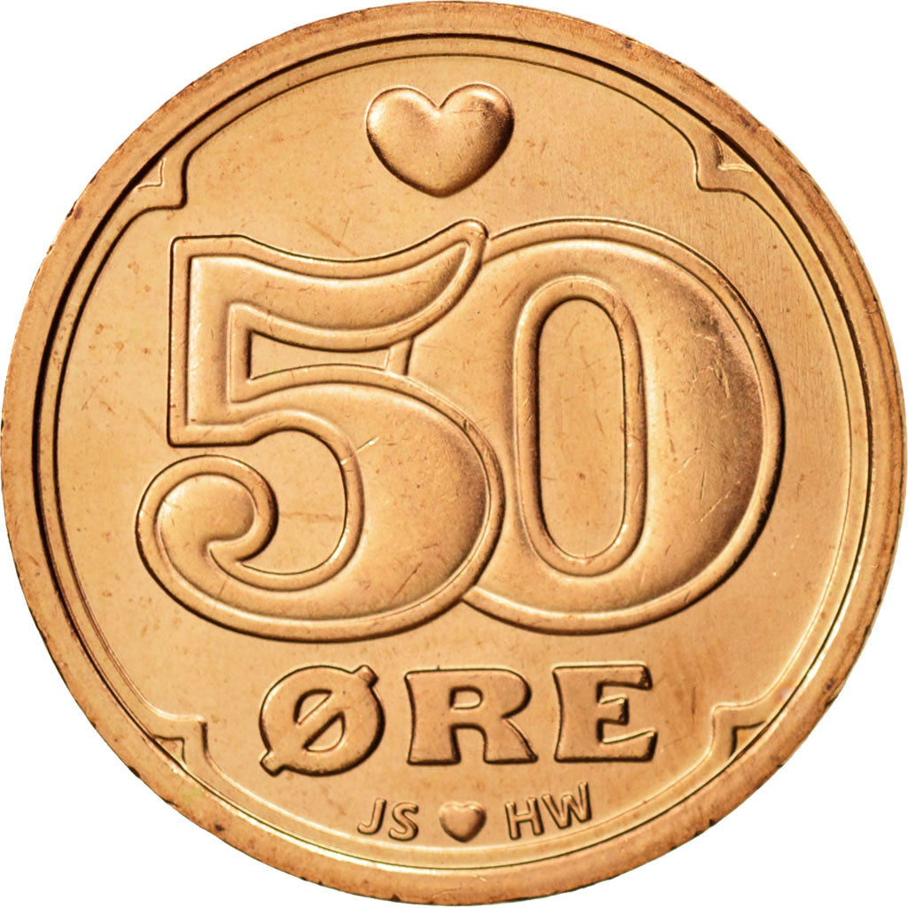 Münze, Dänemark, 50 Öre, 2014, UNZ, Bronze