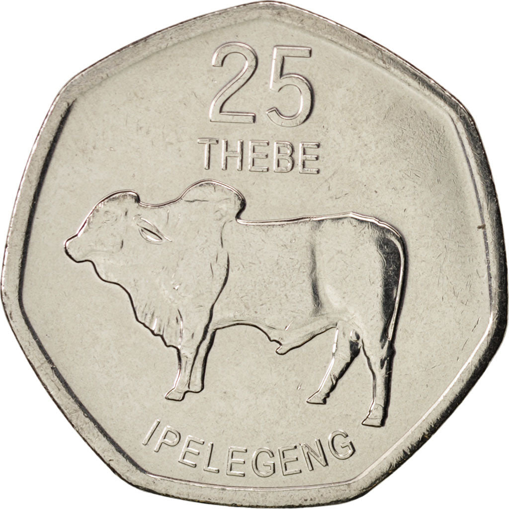 Botswana, 25 Thebe, 2013, MS(63), Nickel plated steel