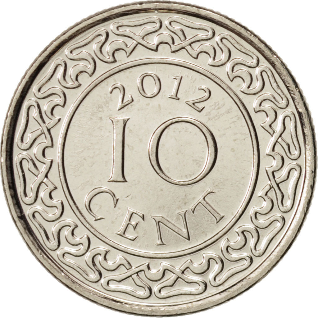 Suriname, 10 Cents, 2012, SPL, Acciaio placcato nichel, KM:13a