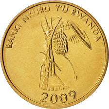Coin, Rwanda, 10 Francs, 2009, MS(63), Brass plated steel, KM:24