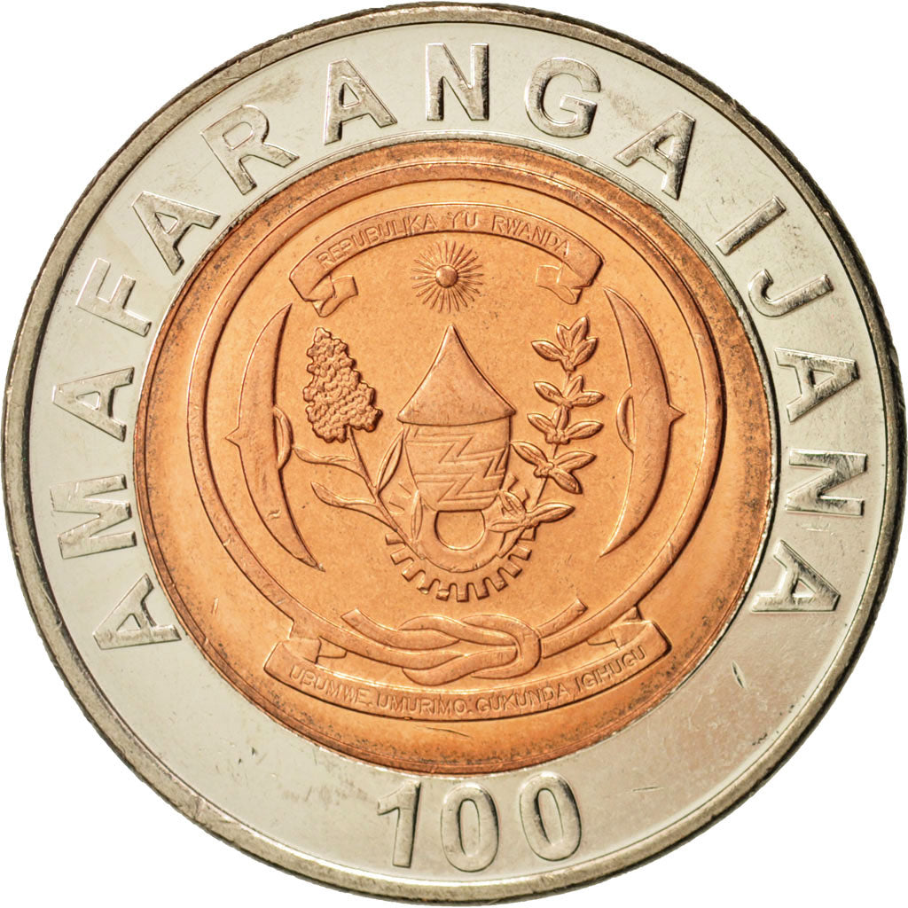 Rwanda, 100 Francs, 2007, British Royal Mint, MS(63), Bi-Metallic, KM:32