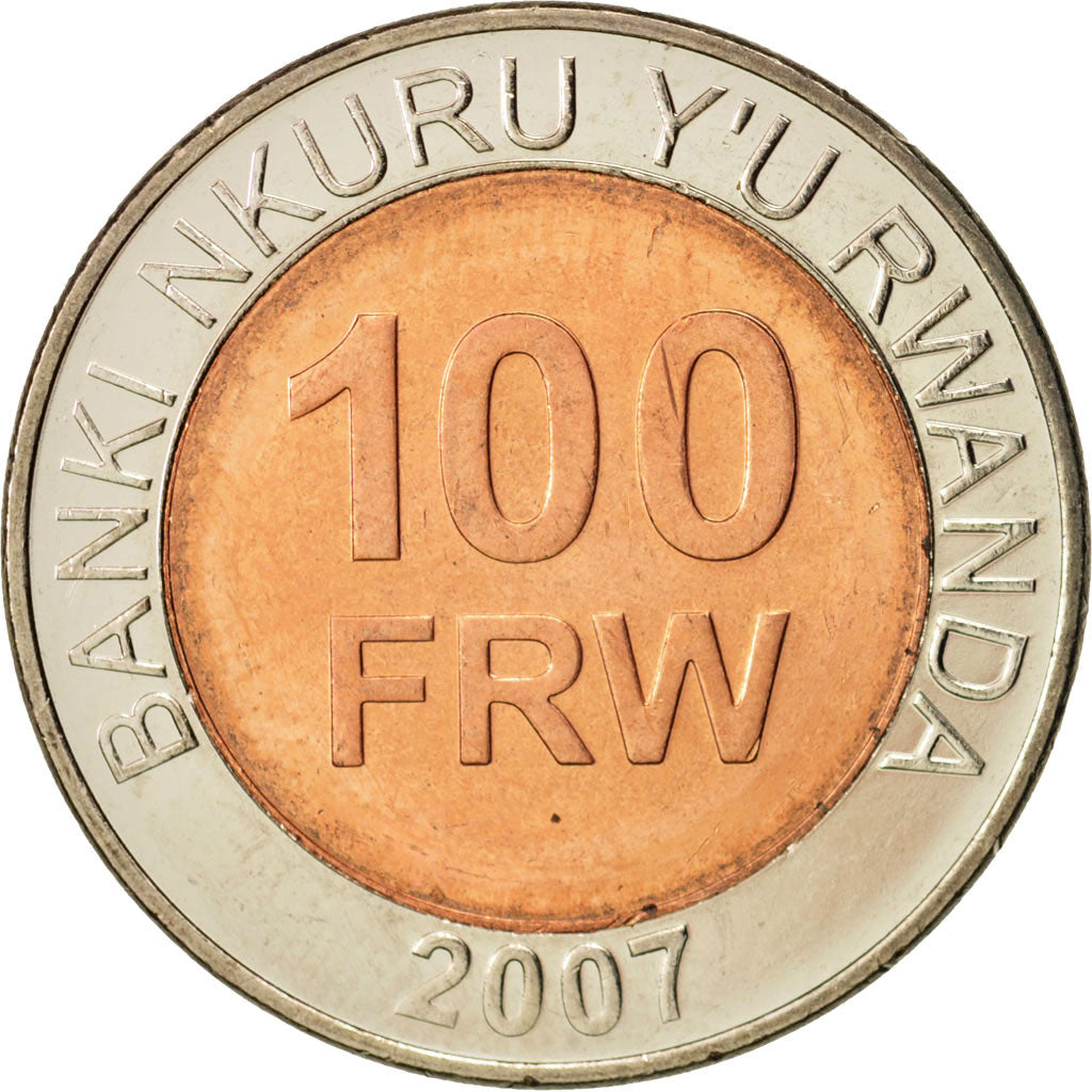Rwanda, 100 Francs, 2007, British Royal Mint, MS(63), Bi-Metallic, KM:32