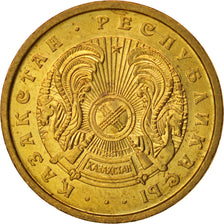 Kazakhstan, 10 Tyin, 1993, Kazakhstan Mint, MS(63), Copper Clad Brass, KM:3a