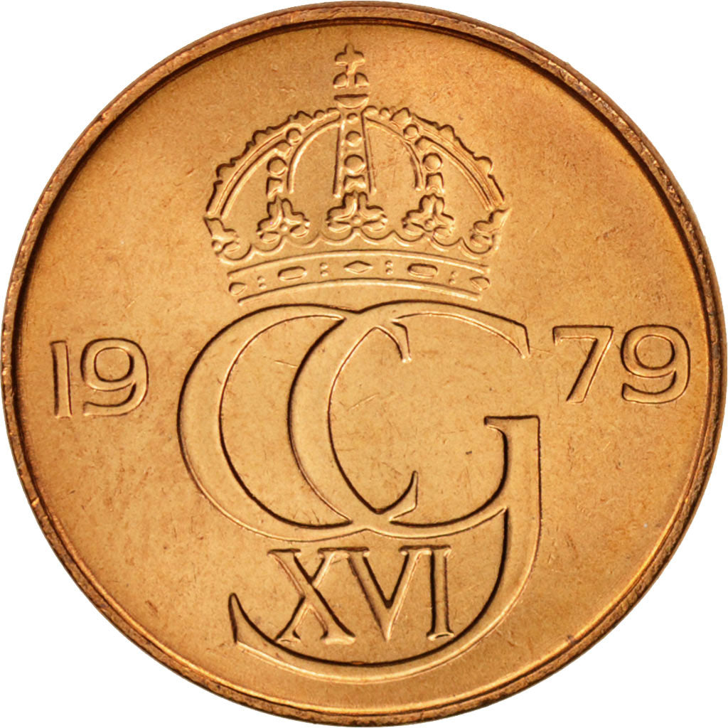 Moneta, Svezia, Carl XVI Gustaf, 5 Öre, 1979, SPL, Bronzo, KM:849